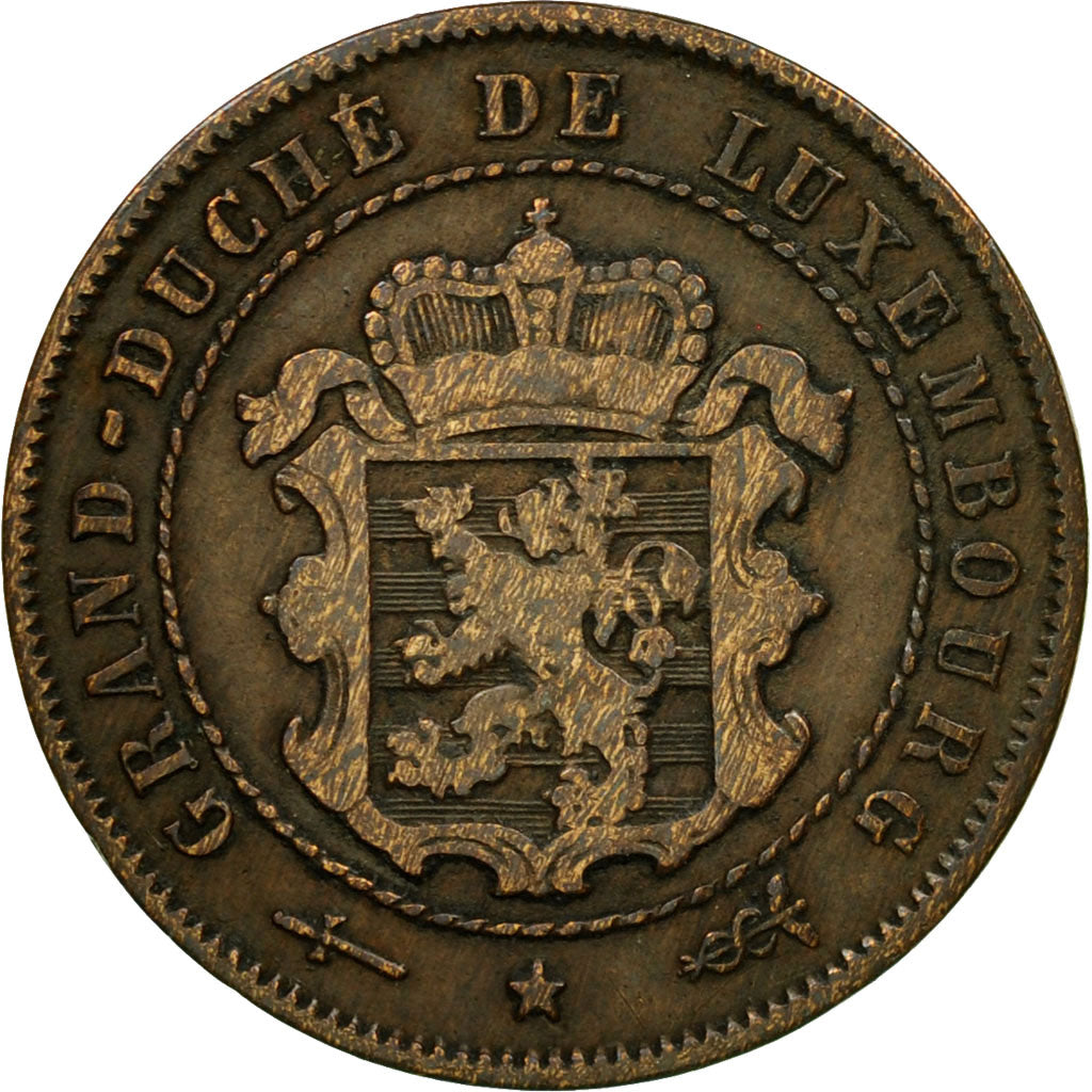 Coin, Luxembourg, William III, 2-1/2 Centimes, 1854, Utrecht, EF(40-45), Bronze