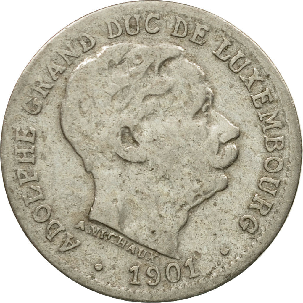 Moneta, Luksemburg, Adolphe, 5 Centimes, 1901, VF(30-35), Miedź-Nikiel, KM:24