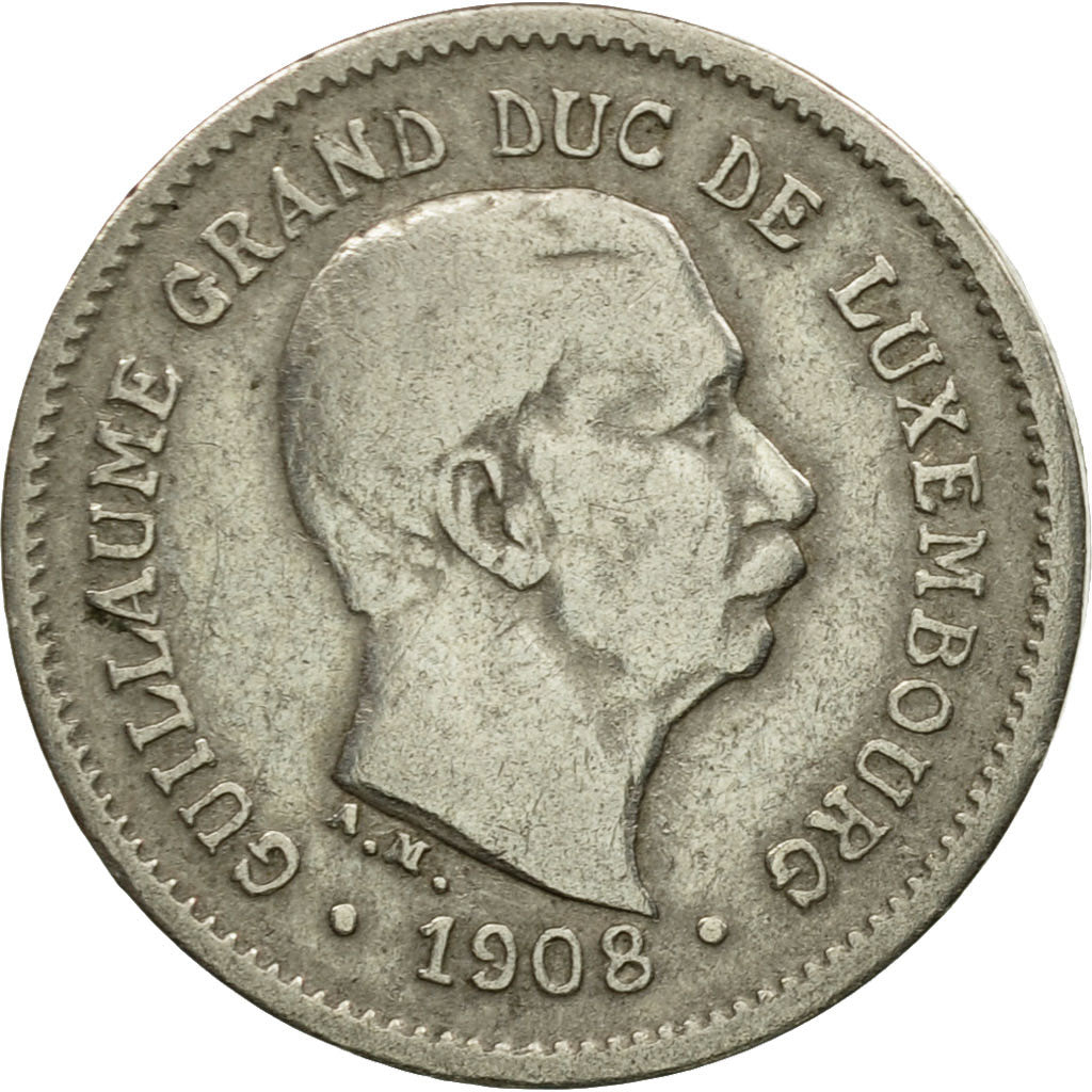 Coin, Luxembourg, William IV, 5 Centimes, 1908, VF(30-35), Copper-nickel, KM:26