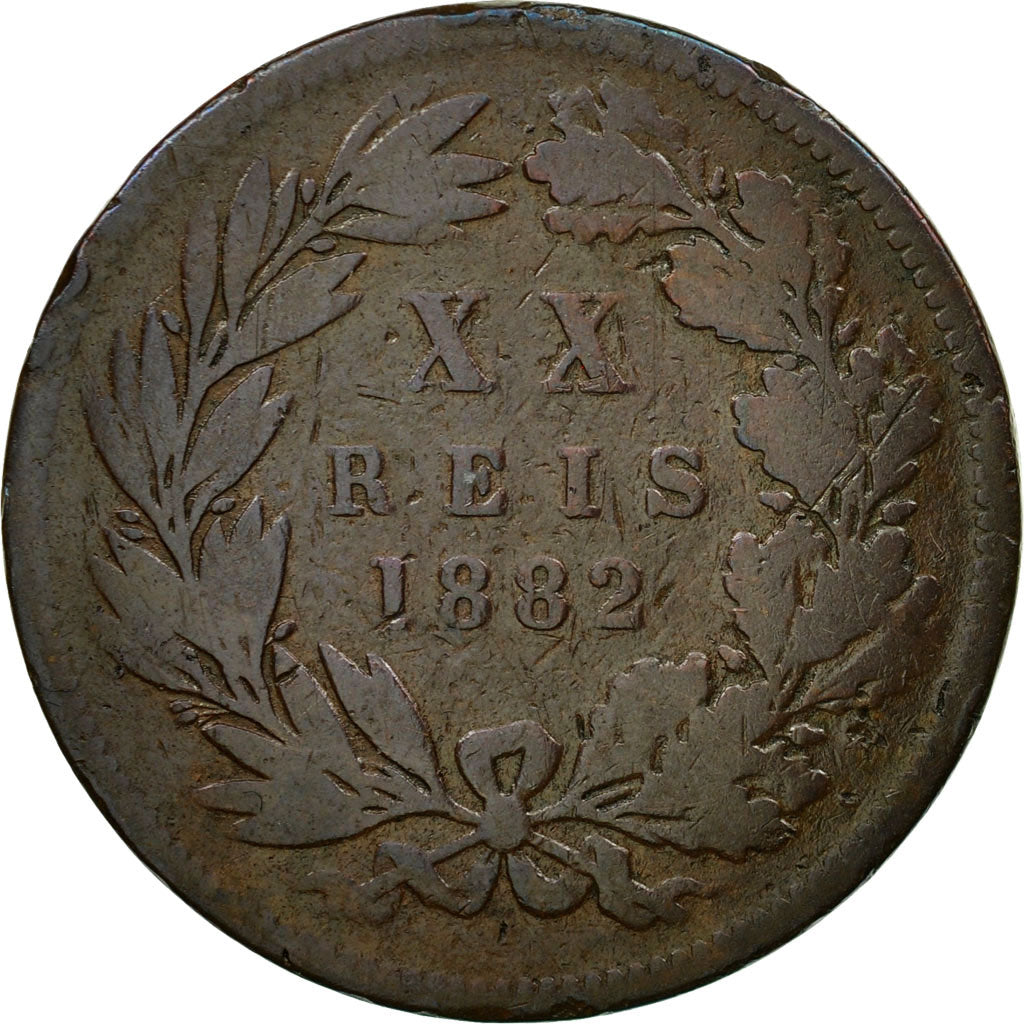 Coin, Portugal, Luiz I, 20 Reis, 1882, F(12-15), Bronze, KM:527