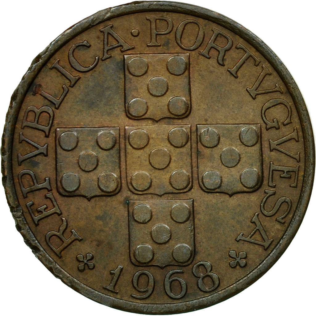 Coin, Portugal, 20 Centavos, 1968, EF(40-45), Bronze, KM:584
