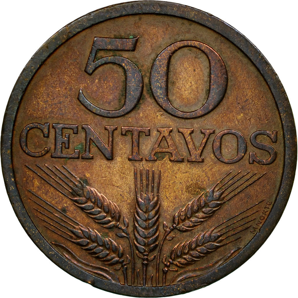 Coin, Portugal, 50 Centavos, 1971, EF(40-45), Bronze, KM:596