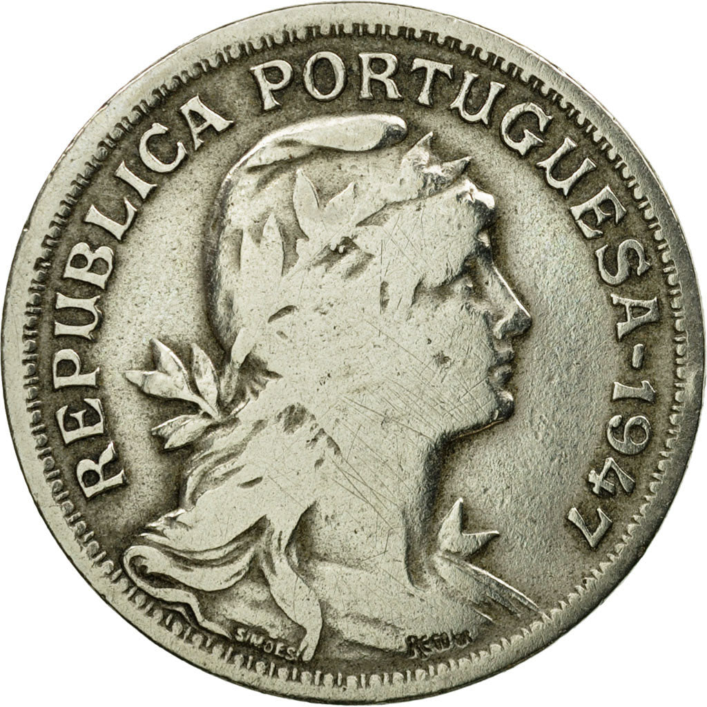 Moneta, Portogallo, 50 Centavos, 1947, MB, Rame-nichel, KM:577