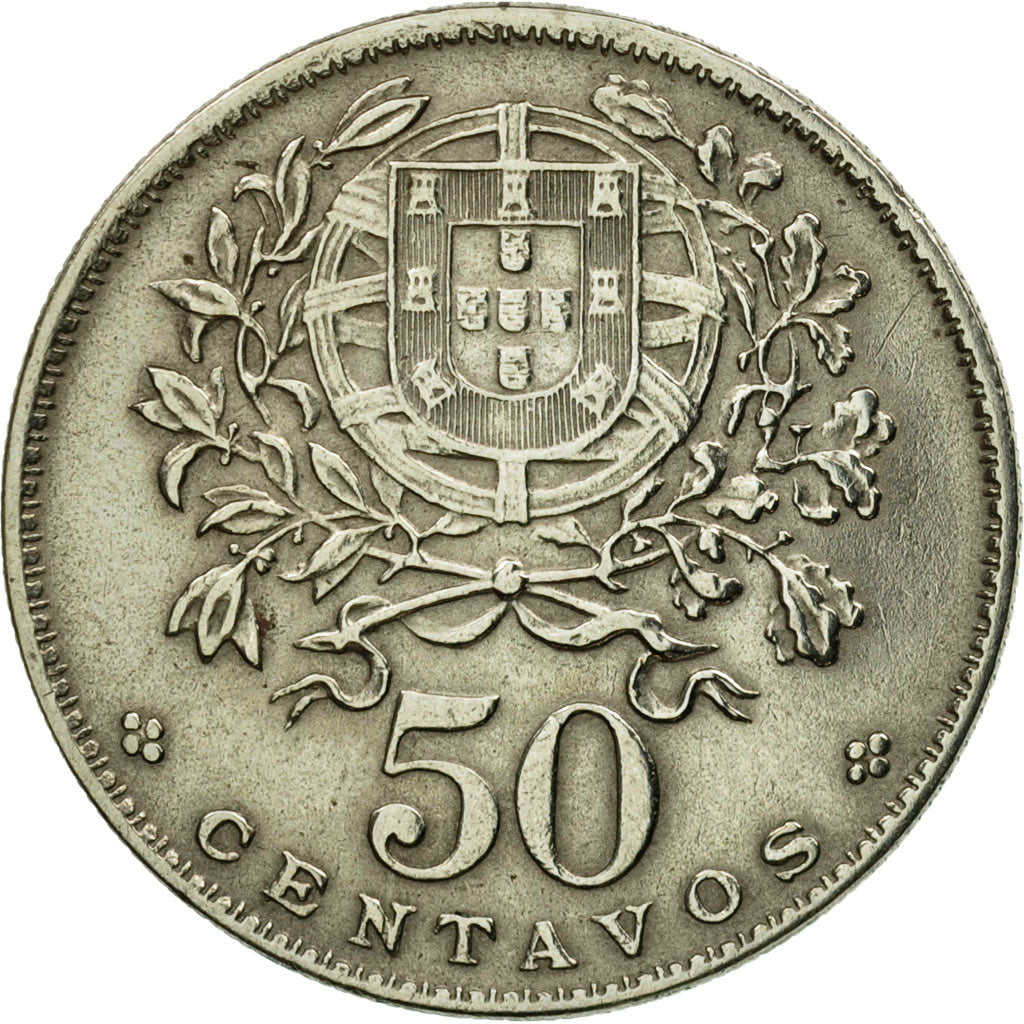 Moneta, Portugal, 50 Centavos, 1968, EF(40-45), Miedź-Nikiel, KM:577