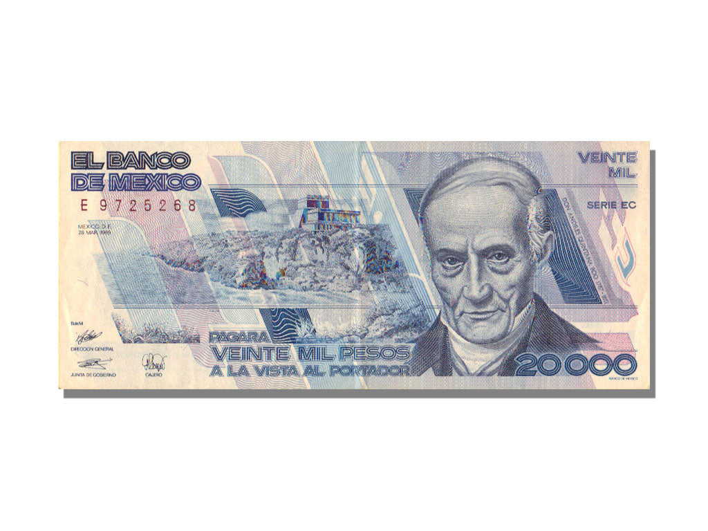 Mexico, 20,000 Pesos, 1989, KM #92b, 1989-03-28, UNC(63), E 9725268