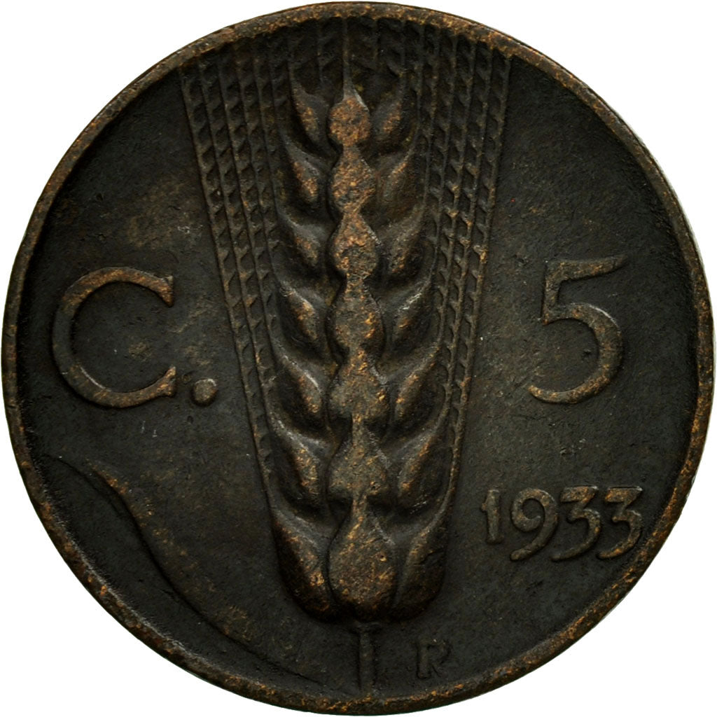 Moneta, Włochy, Vittorio Emanuele III, 5 Centesimi, 1933, Rome, EF(40-45)