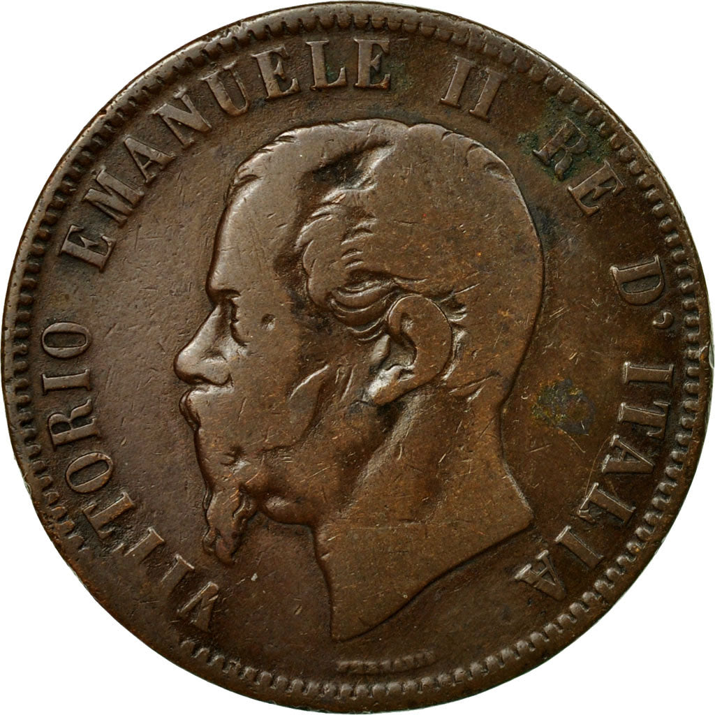 Moneta, Włochy, Vittorio Emanuele II, 10 Centesimi, 1863, Milan, EF(40-45)