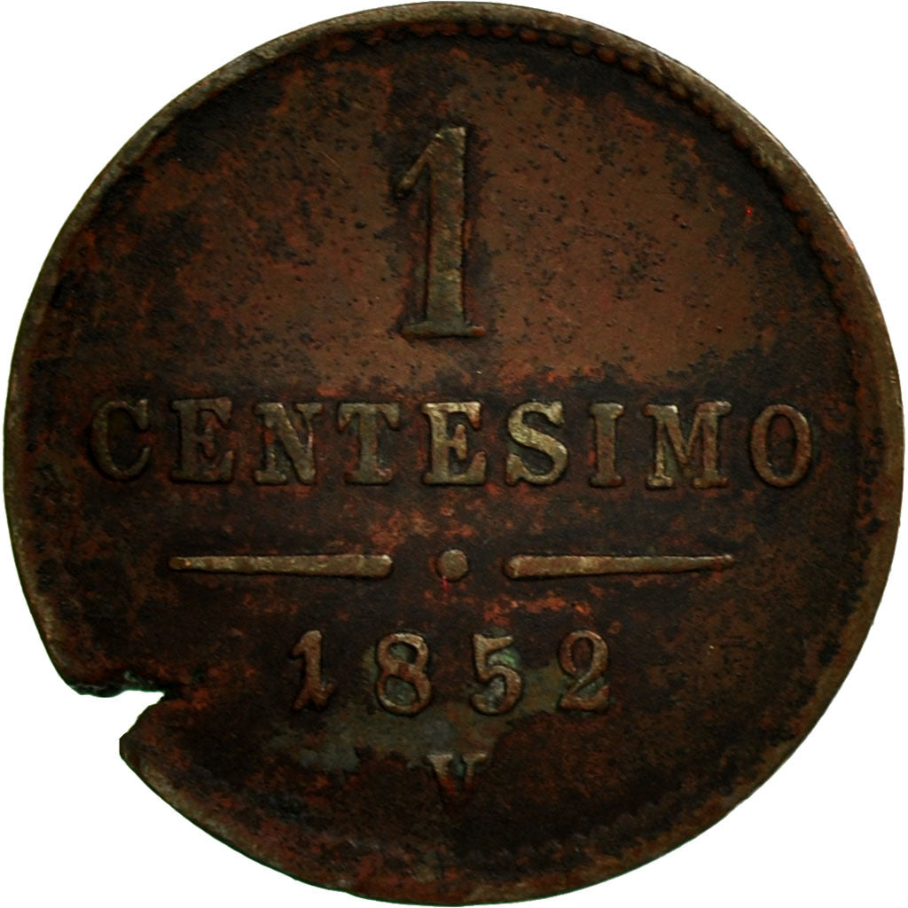 Coin, ITALIAN STATES, LOMBARDY-VENETIA, Centesimo, 1852, Venice, F(12-15)