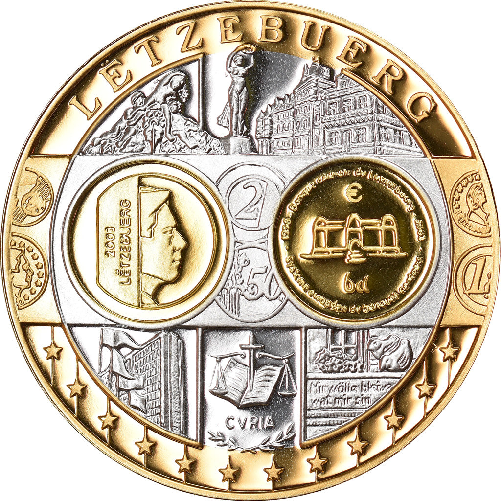 Luxemburg, Medaille, L'Europe, 2002, FDC, Zilver