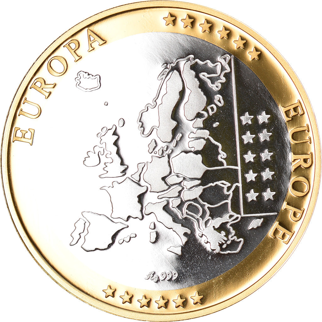 Luxemburg, Medaille, L'Europe, 2002, FDC, Zilver