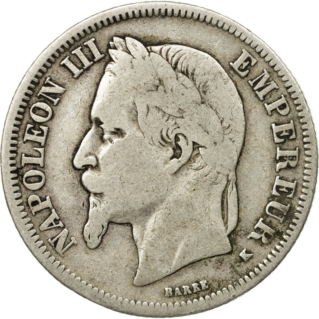 Coin, France, Napoleon III, Napoléon III, 2 Francs, 1867, Bordeaux, F(12-15)