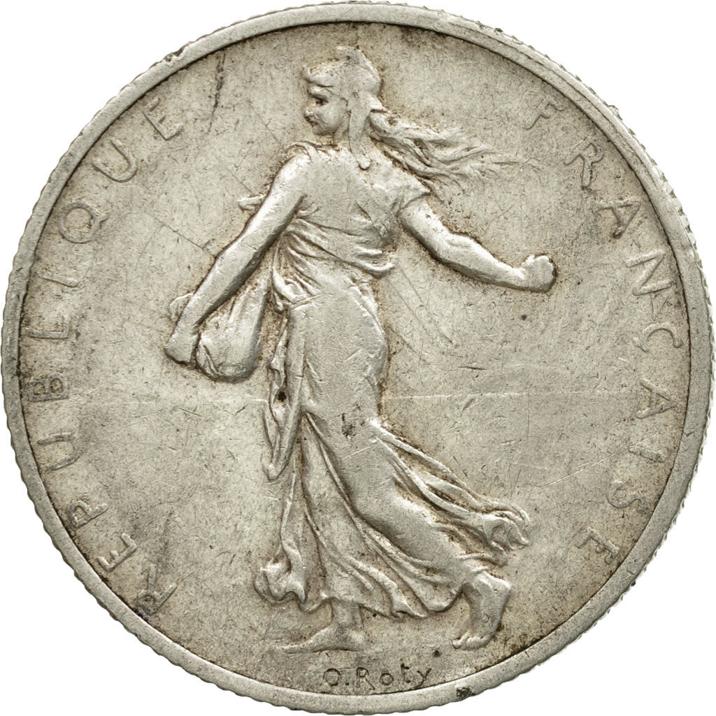 Coin, France, Semeuse, 2 Francs, 1908, Paris, F(12-15), Silver, KM:845.1, Le
