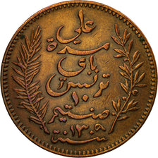 Coin, Tunisia, Ali Bey, 10 Centimes, 1892, Paris, EF(40-45), Bronze, KM:222
