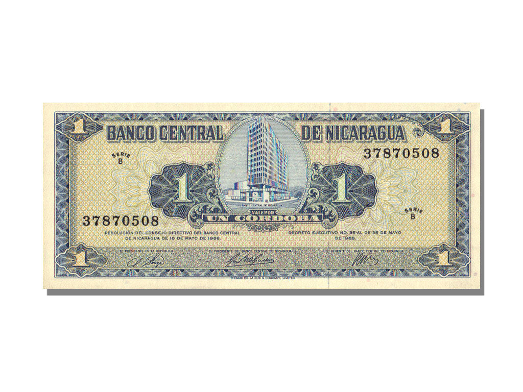 Nicaragua, 1 Córdoba, 1968, KM #115a, 1968-05-25, UNC(65-70), B