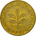 Moneta, Niemcy - RFN, 10 Pfennig, 1990, Stuttgart, VF(20-25), Mosiądz powlekany