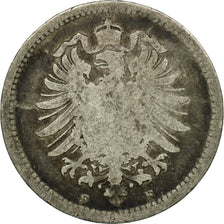 Monnaie, GERMANY - EMPIRE, Wilhelm I, 20 Pfennig, 1875, Stuttgart, TB, Argent