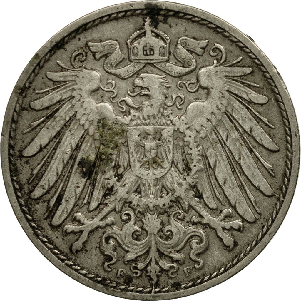 Coin, GERMANY - EMPIRE, Wilhelm II, 10 Pfennig, 1906, Stuttgart, VF(20-25)