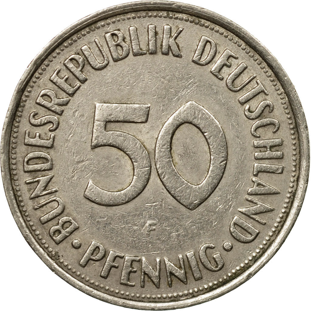 Monnaie, République fédérale allemande, 50 Pfennig, 1972, Stuttgart, TB+