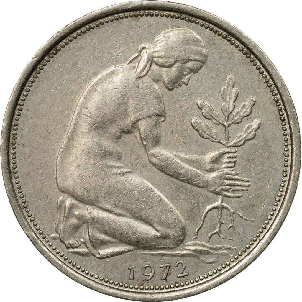 Münze, Bundesrepublik Deutschland, 50 Pfennig, 1972, Hambourg, S+