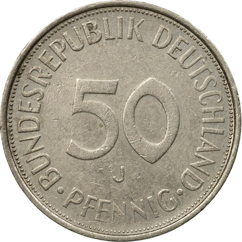 Münze, Bundesrepublik Deutschland, 50 Pfennig, 1972, Hambourg, S+