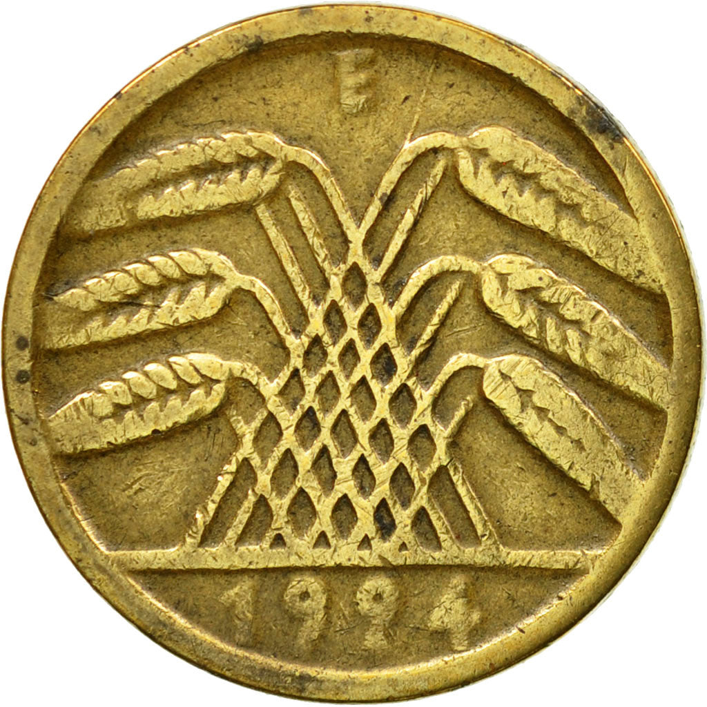 Coin, GERMANY, WEIMAR REPUBLIC, 5 Rentenpfennig, 1924, Muldenhütten, VF(30-35)