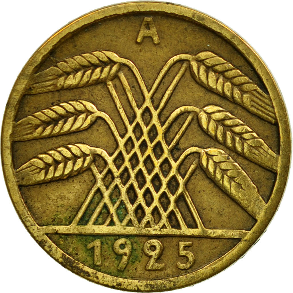 Moneda, ALEMANIA - REPÚBLICA DE WEIMAR, 5 Reichspfennig, 1925, Berlin, MBC