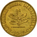 Coin, GERMANY - FEDERAL REPUBLIC, 5 Pfennig, 1967, Stuttgart, VF(30-35), Brass