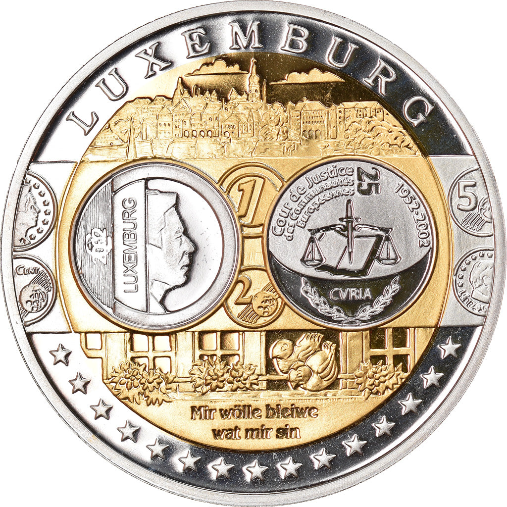 Luxemburg, Medaille, L'Europe, 2002, FDC, Zilver