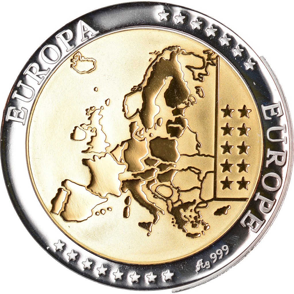 Luxemburg, Medaille, L'Europe, 2002, FDC, Zilver