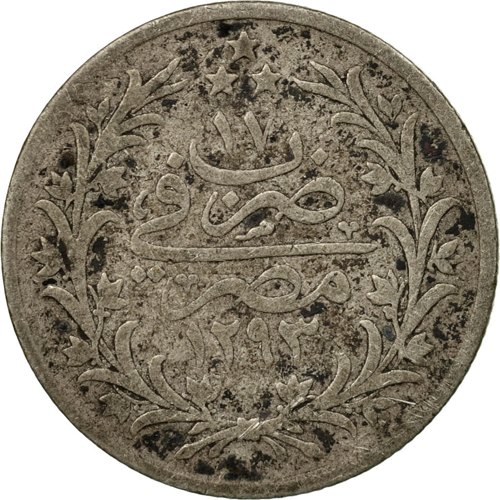 Coin, Egypt, Abdul Hamid II, 2 Qirsh, 1891, Misr, VF(30-35), Silver, KM:293