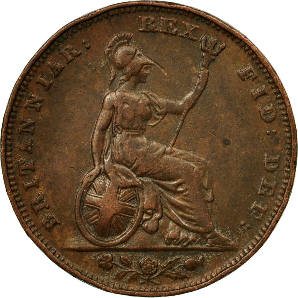 Coin, Great Britain, George IV, Farthing, 1827, EF(40-45), Copper, KM:697