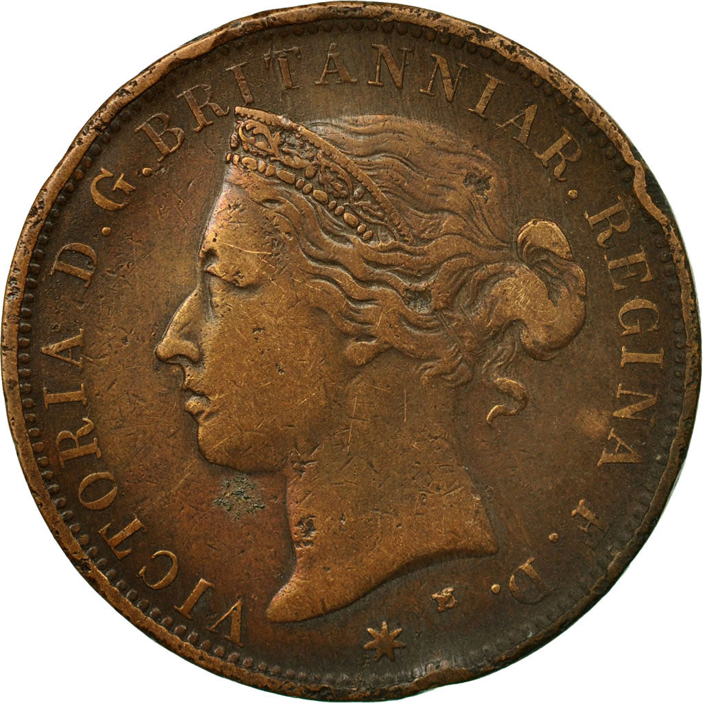 Coin, Jersey, Victoria, 1/12 Shilling, 1877, VF(30-35), Bronze, KM:8