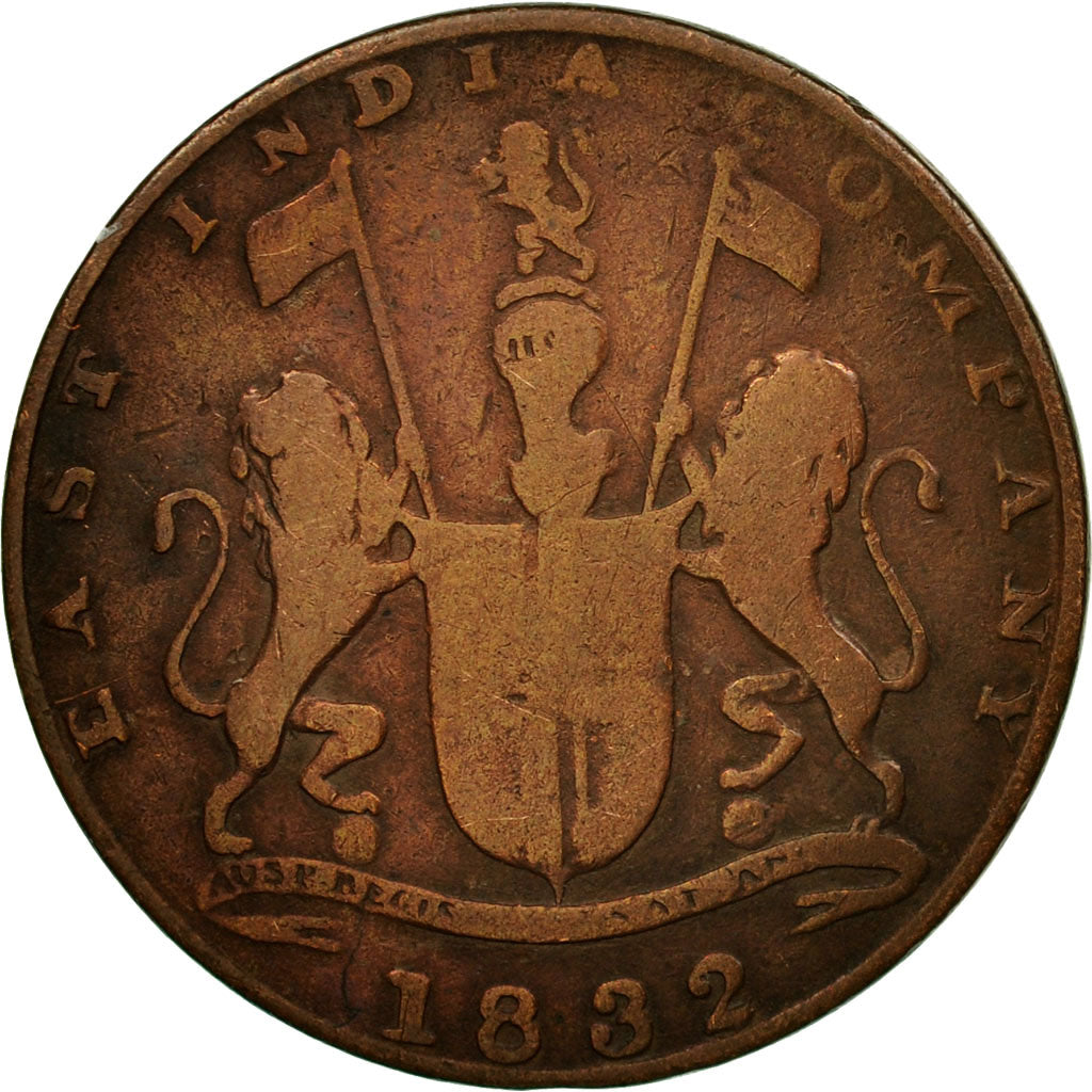 Coin, INDIA-BRITISH, BOMBAY PRESIDENCY, 1/4 Anna, Paisa, 1832, Calcutta