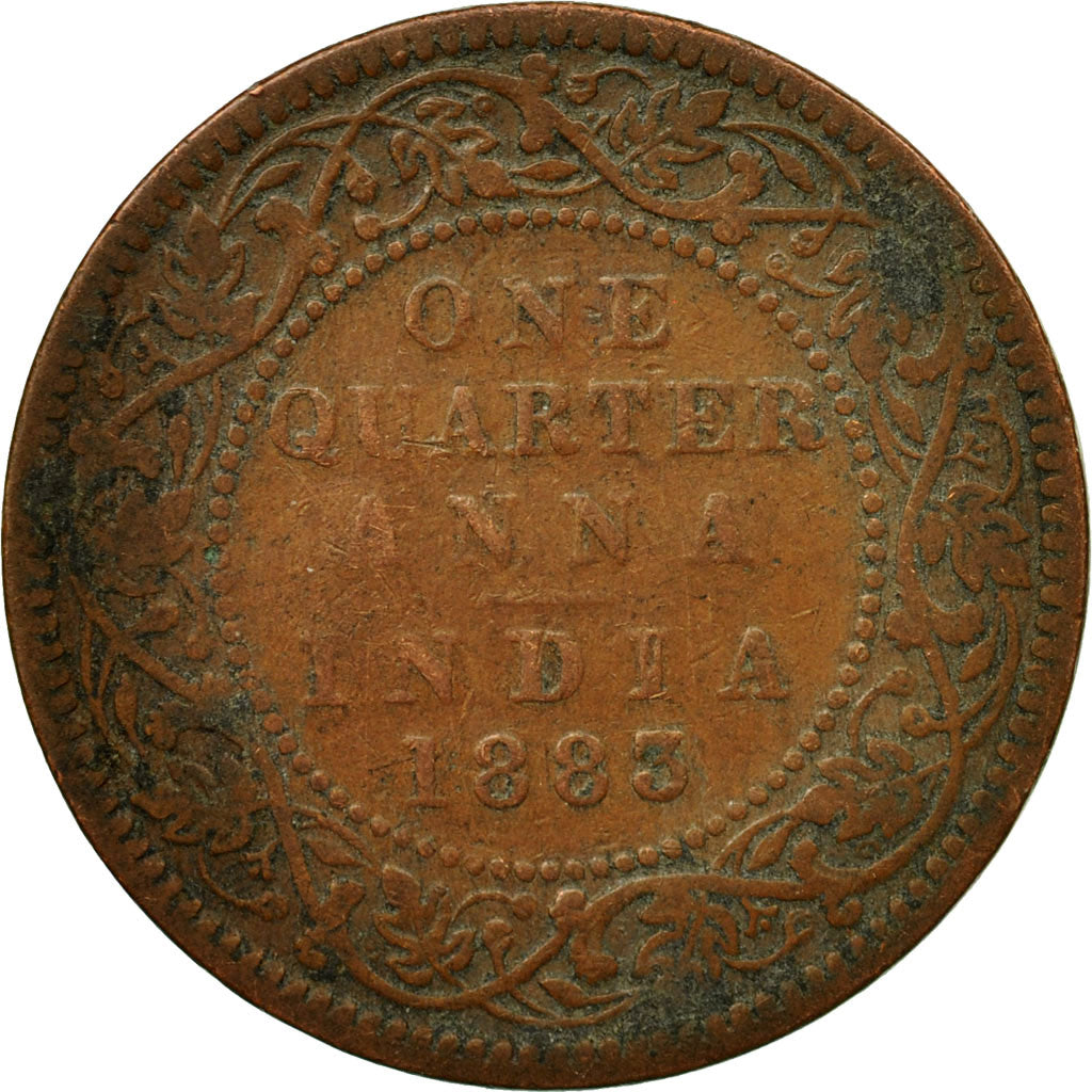 Münze, INDIA-BRITISH, Victoria, 1/4 Anna, 1883, SS, Kupfer, KM:486