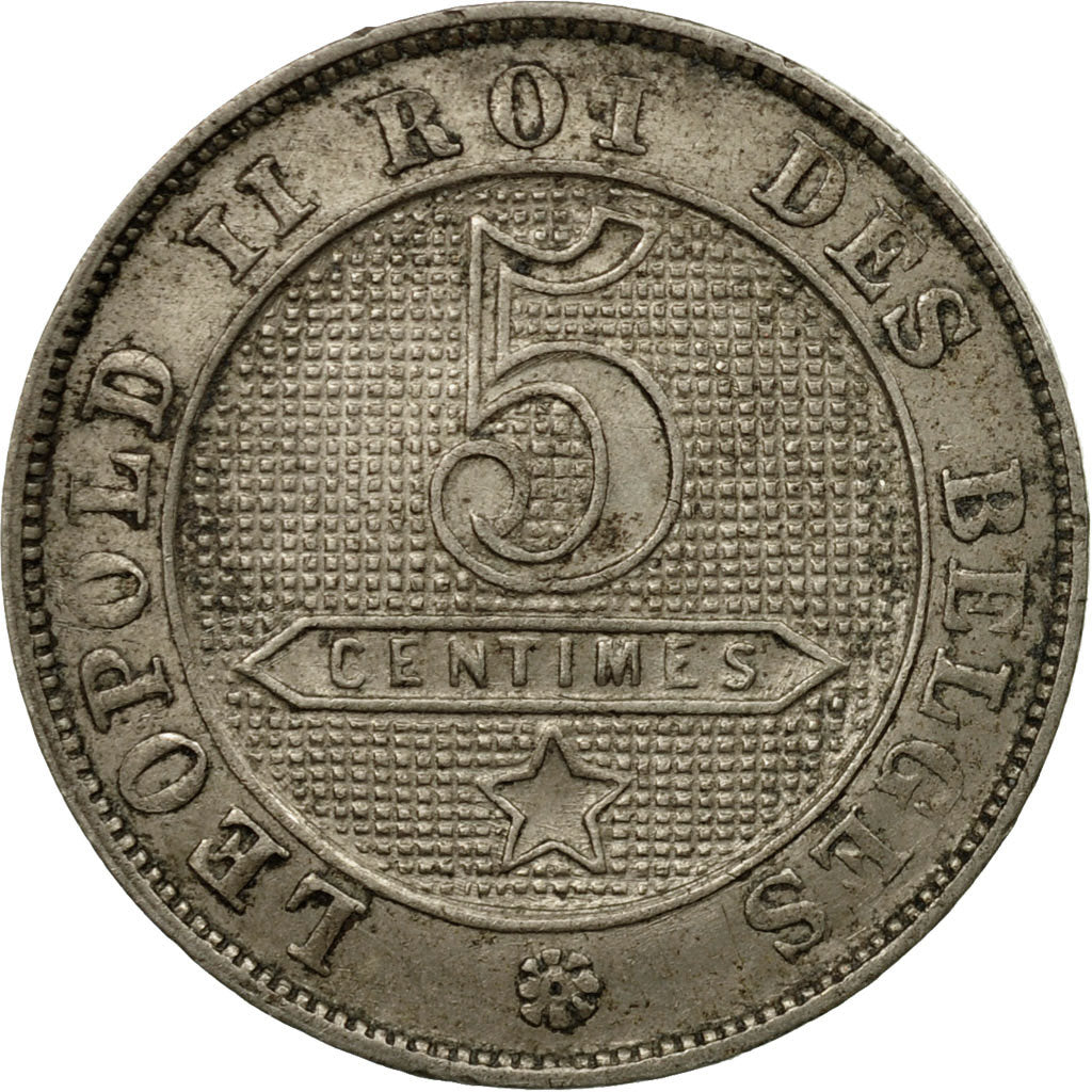 Coin, Belgium, Leopold II, 5 Centimes, 1894, EF(40-45), Copper-nickel, KM:40