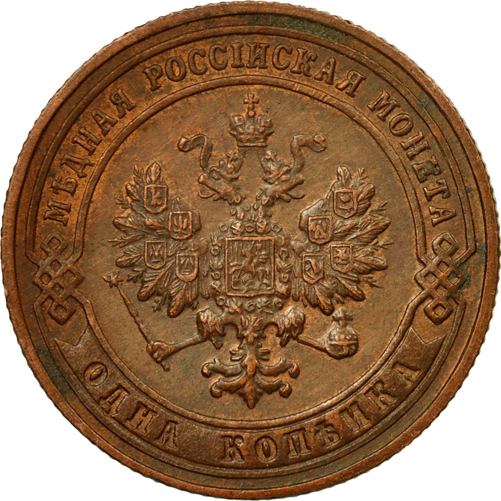 Moneda, Rusia, Nicholas II, Kopek, 1901, Saint-Petersburg, MBC, Cobre, KM:9.2