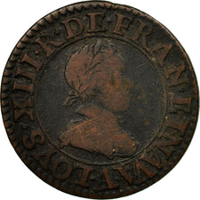 Coin, France, Louis XIII, Double tournois, buste enfantin, Double Tournois