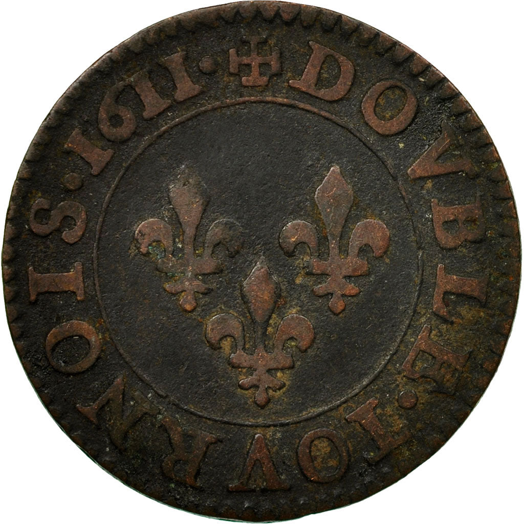 Coin, France, Louis XIII, Double tournois, buste enfantin, Double Tournois
