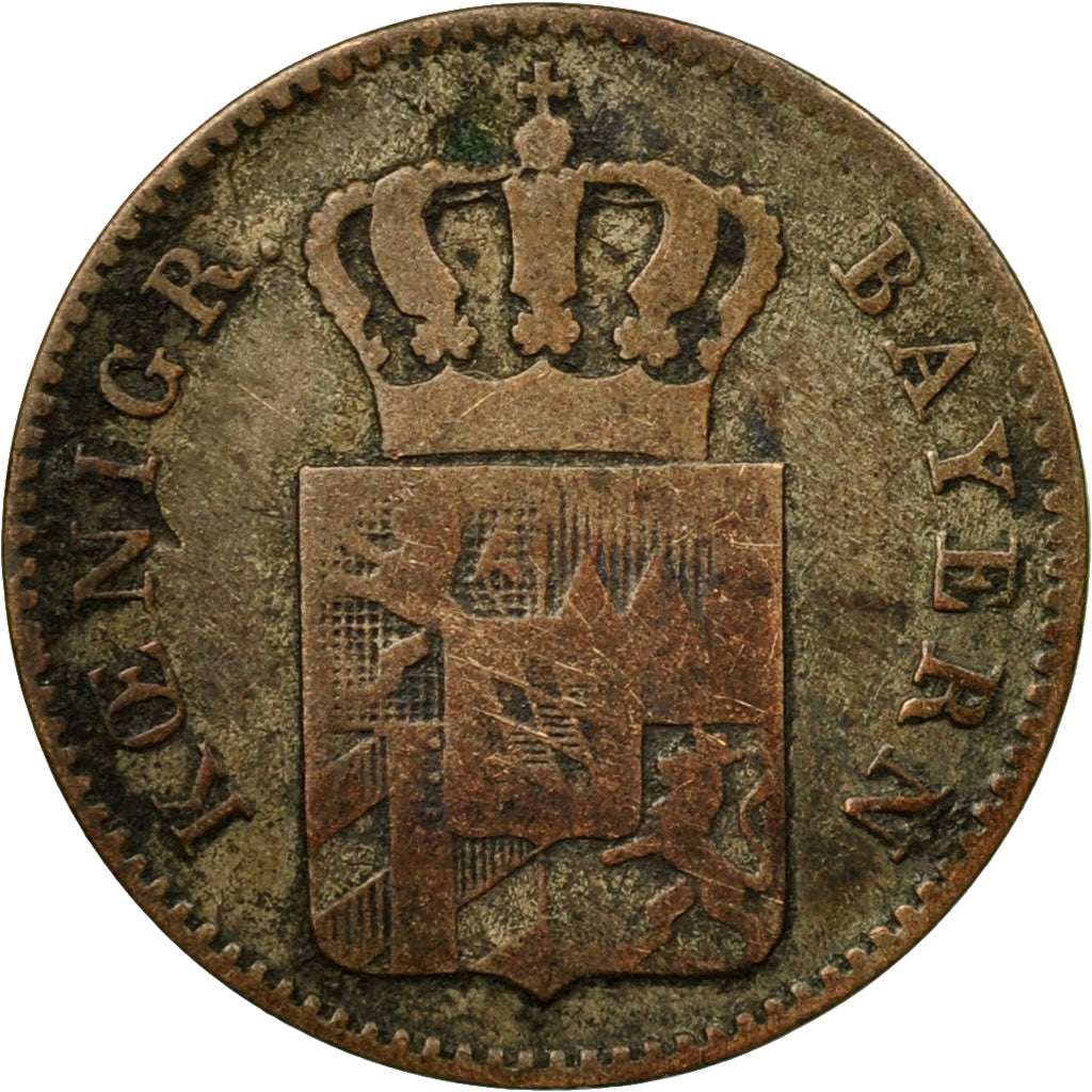 Moneda, Estados alemanes, BAVARIA, Ludwig I, 3 Kreuzer, Groschen, 1843, BC+