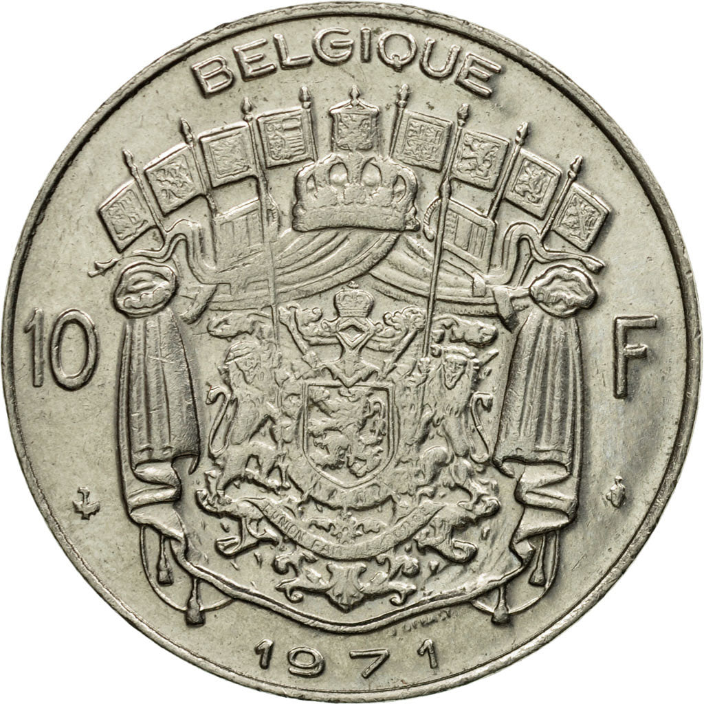 Münze, Belgien, 10 Francs, 10 Frank, 1971, Brussels, SS, Nickel, KM:155.1