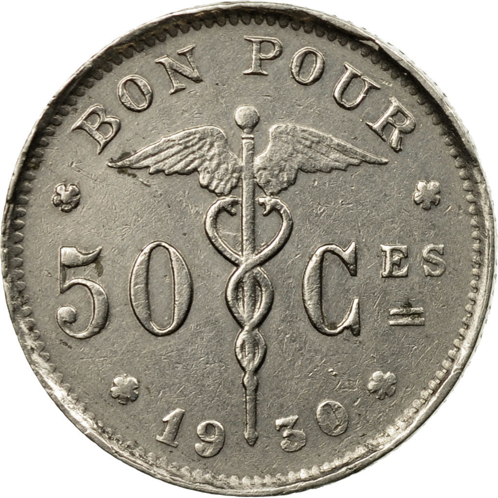Coin, Belgium, 50 Centimes, 1930, EF(40-45), Nickel, KM:87