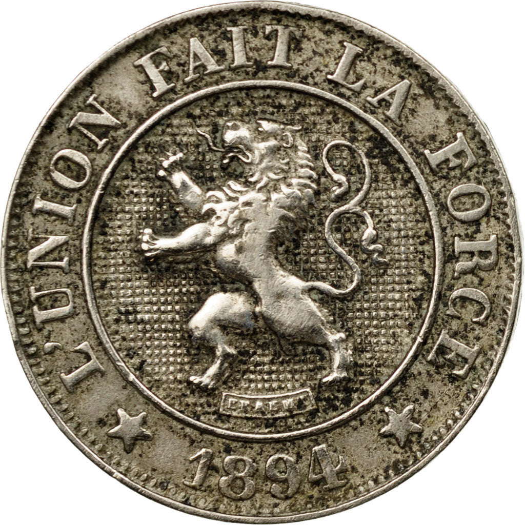 Coin, Belgium, Leopold II, 10 Centimes, 1894, F(12-15), Copper-nickel, KM:42