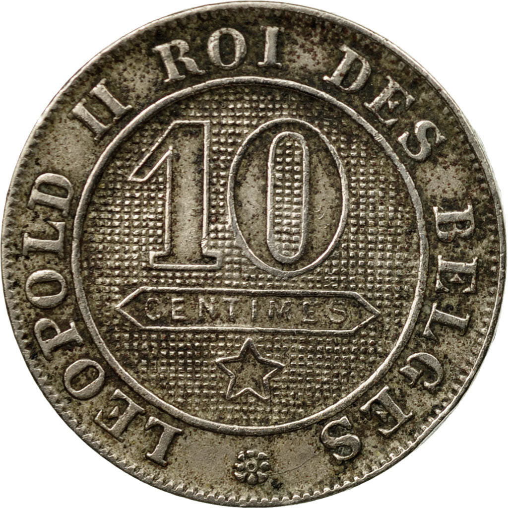 Coin, Belgium, Leopold II, 10 Centimes, 1894, F(12-15), Copper-nickel, KM:42