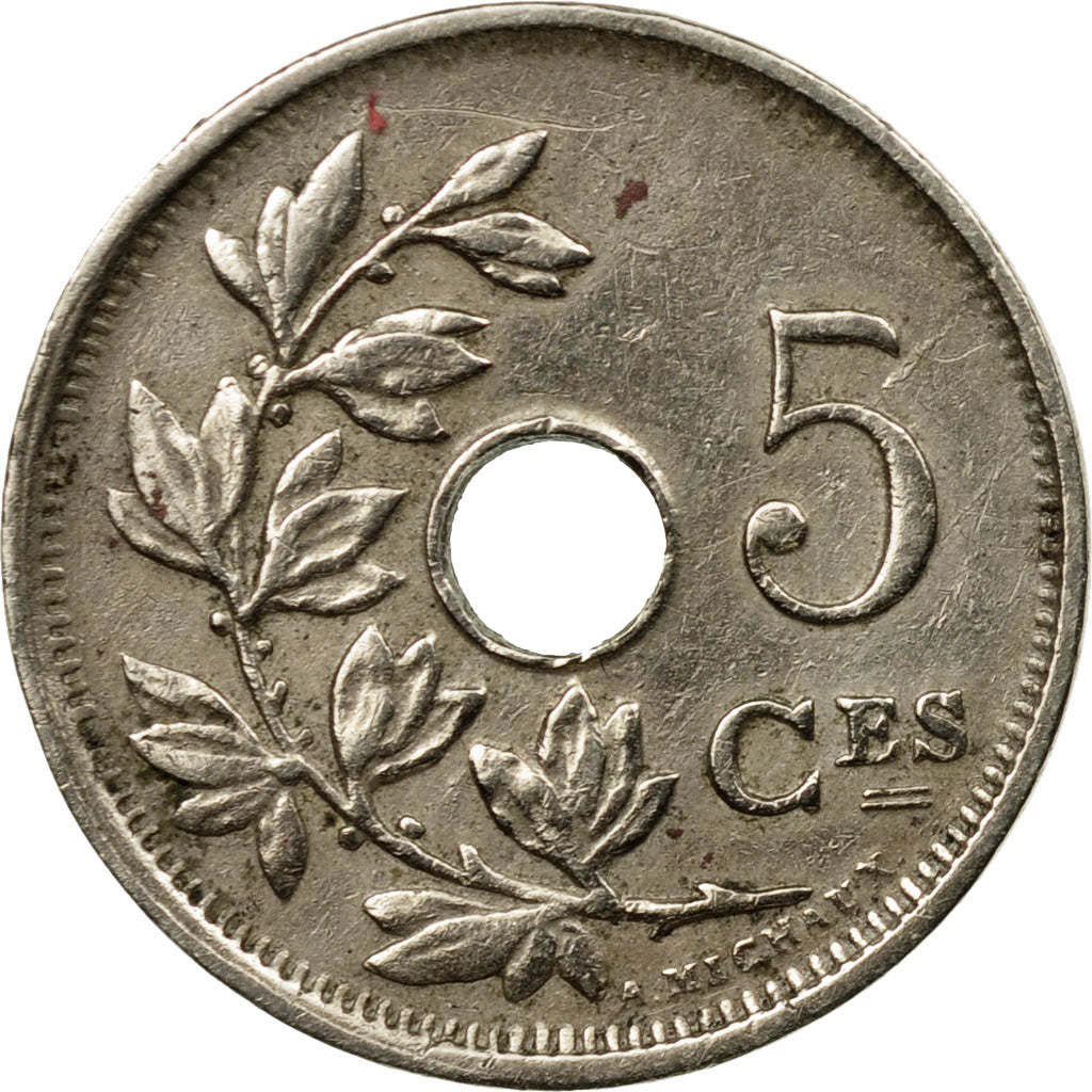 Münze, Belgien, 5 Centimes, 1922, SS, Copper-nickel, KM:66