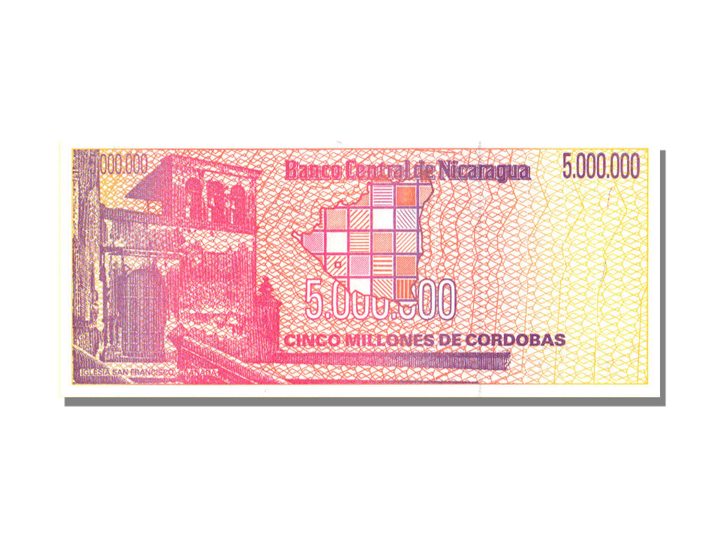 Nicaragua, 5 Million Córdobas, KM #165, UNC(65-70), FB