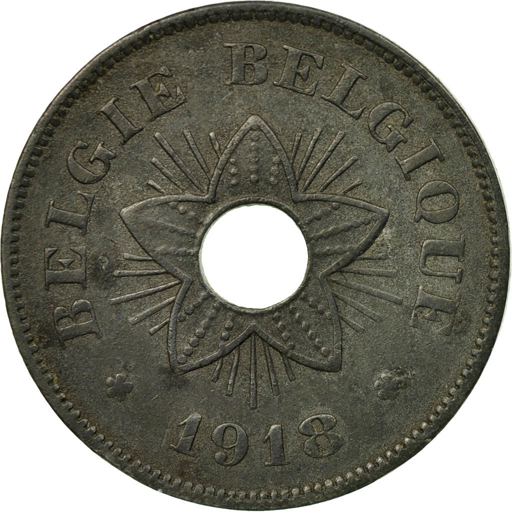 Coin, Belgium, 50 Centimes, 1918, EF(40-45), Zinc, KM:83
