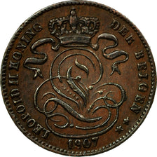 Coin, Belgium, Leopold II, Centime, 1907, EF(40-45), Copper, KM:34.1