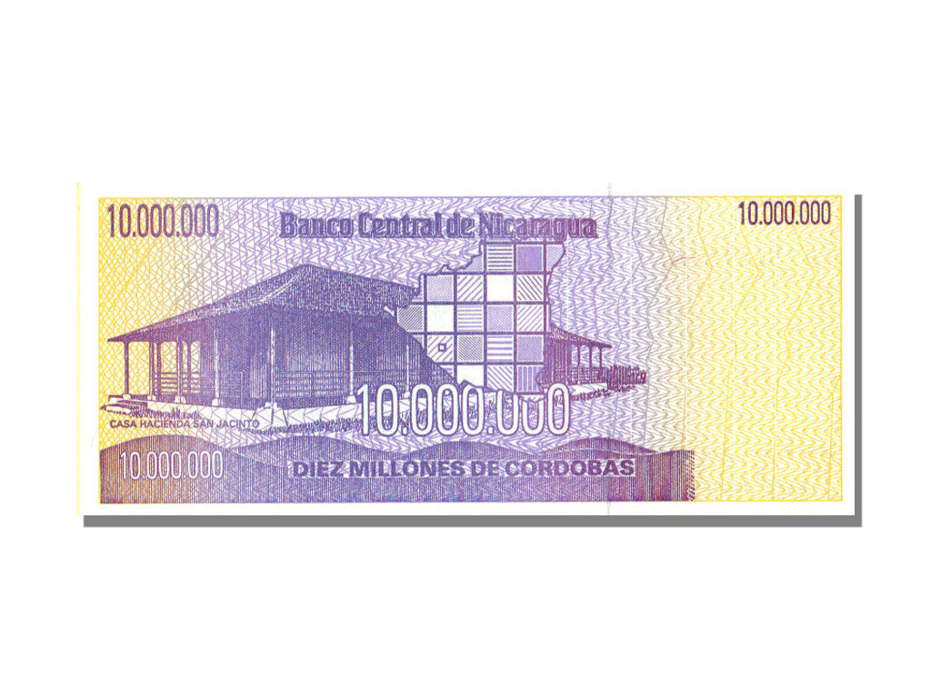 Nicaragua, 10 Million Córdobas, KM #166, UNC(65-70), FB