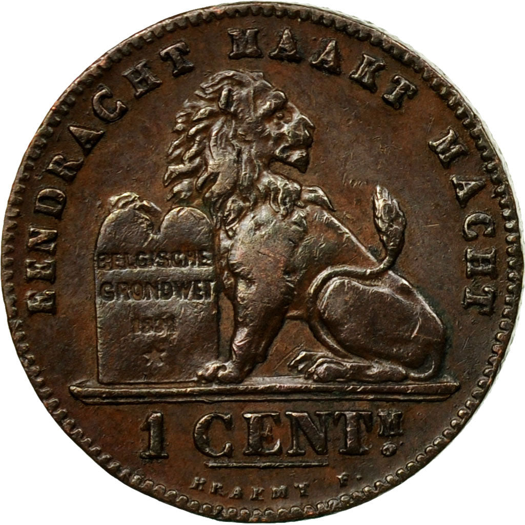 Coin, Belgium, Leopold II, Centime, 1887, EF(40-45), Copper, KM:34.1