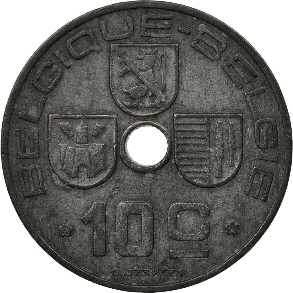 Coin, Belgium, 10 Centimes, 1942, EF(40-45), Zinc, KM:125